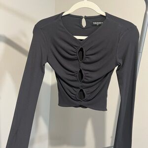 Women's Black Ruched Top
